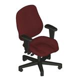 "HON 7828 Mid-Back Swivel Task Chair - Black Frame - 26.87"" x 34.5"" x 44"" - Burgundy Seat"