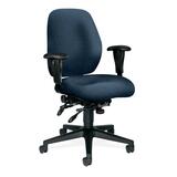 "HON 7828 Mid-Back Swivel Task Chair - Black Frame - 26.87"" x 34.5"" x 44"" - Blue Seat"