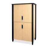 "HON Tercero Collection Video Console - 78"" Height x 46"" Width x 33"" Depth - Natural Maple, Black"