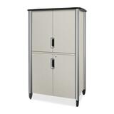 "HON Tercero Collection Video Console - 78"" Height x 46"" Width x 33"" Depth - White, Titanium"