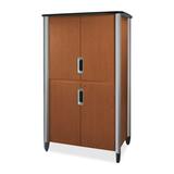 "HON Tercero Collection Video Console - 78"" Height x 46"" Width x 33"" Depth - Henna Cherry, Titanium"