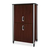 "HON Tercero Collection Video Console - 78"" Height x 46"" Width x 33"" Depth - Mahogany, Titanium"