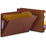 Smead 8-Section End Tab Folders, Pressboard, Legal, Red