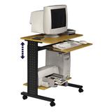 "Smead Flexistand Mobile Computer Workstation - Rectangle - Shelf - 37.38"" x 0.75"" - Wood, Metal - Dark Gray, Beechwood"