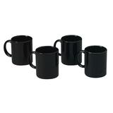 Classic Coffee Concepts Ceramic Coffee Mug - 11oz - 4 / Set - Ceramic - Black