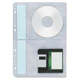 "Compucessory CD/DVD Ring Binder Storage Page - For Ring Binder - 4 CD/DVD Capacity - Letter 8.5"" x 11"" - Polypropylene - 10 - White"