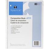 "Sparco Spiral Composition Books - 80 Sheet(s) - 16lb - College Ruled - Letter 8.5"" x 11"" - 1 Each - Cream"