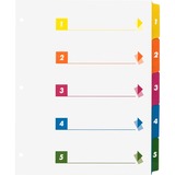 Sparco Quick Index Dividers With Table Of Contents Page - White Dividers - 5 Tabs Blank  - 5 Tab(s)/Set - 24 per Box - Multicolor