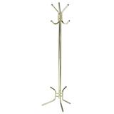 Lorell Free-Standing Three-Hook Coat Rack - 3 Hook - Brass