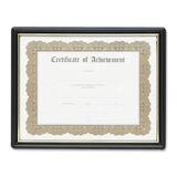 "Sparco Framed Certificate11"" x 8.5"" Insert - Plastic, Plastic - Black, Gold"