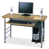 "Lorell Tower Storage Computer Workstation - Rectangle - CPU Holder - 30"" - Oak, Gray"
