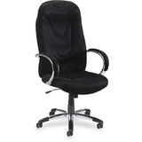 image of Lorell Airseat High-Back Fabric Chair - Aluminum Frame - Fabric Black Seat