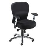 Lorell Lindenwood Managerial Mid-Back Chair - Steel Black Frame - Fabric Black Seat