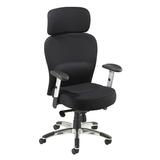 Lorell Lindenwood Executive High-Back Chair - Steel Black Frame - Fabric Black Seat