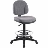 Lorell Pneumatic Adjustable Multi-task Stool - 24 x 24 x 51 - Gray Seat