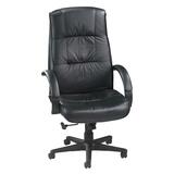 Lorell Ultra Executive Leather High-Back Chair - Black Frame - Leather Black Seat