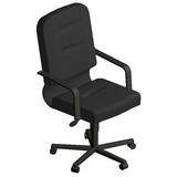 Lorell BrookStone Executive Mid-Back Chair - Black Frame - Black Seat