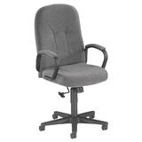 Lorell BrookStone Executive Mid-Back Chair - Black Frame - Gray Seat