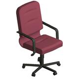 Lorell BrookStone Executive Mid-Back Chair - Black Frame - Burgundy Seat