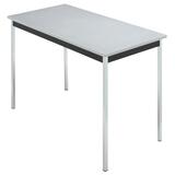 "ICEBERG OfficeWorks Utility Table - Rectangle - 29"" x 60"" x 30"" - PVC - Chrome Legs, Granite"