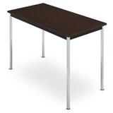 "ICEBERG OfficeWorks Utility Table - Rectangle - 29"" x 60"" x 30"" - Chrome Legs, Mahogany"