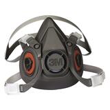3M 6000 Series Half Facepiece Respirator - Large Size - Thermoplastic - 1 Each - Black