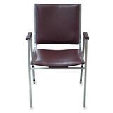 "Lorell Stacking Chair - Steel Frame - 20.75"" x 20.38"" x 35.62"" - Vinyl Brown Seat"