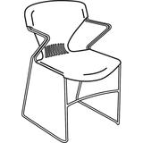 "HON Olson G5391Y Platform Stack Shell Chair With Arms - Steel Frame - 22"" x 20.87"" x 33"" - Polypropylene Navy Blue Seat"