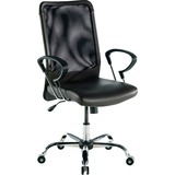 Lorell 86000 Executive Leather Mesh Back Chair