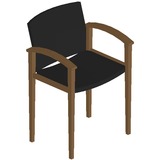 "HON Invitation 2111 Single Rail Arm Chair - Wood Medium Oak Frame - 23.5"" x 18.5"" x 33.12"" - Black Seat"