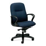 "HON Gamut 2078 Managerial Mid-Back Chair - Black Frame - 36.25"" x 27.5"" x 43.62"" - Navy Blue Seat"