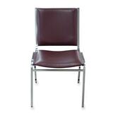 "Lorell Padded Armless Stacking Chair - Steel Frame - 20.75"" x 19.5"" x 35.62"" - Vinyl Brown Seat"