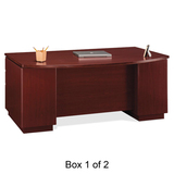 Bush Milano Double Pedestal Bow Front Desk