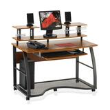 "Lorell Mobile Workstation - Rectangle - 2 Shelf, 1 - 41.5"" - Cherry"