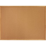 image of Sparco Wood Frame Cork Board - 2ft x 3ft - Cork Surface - Wood Frame - Brown