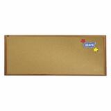 image of Quartet Wood Frame Cork Bulletin Board - 10ft x 4ft - Cork Surface - Wood Frame - Woodgrain