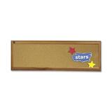 image of Quartet Wood Frame Cork Bulletin Board - 12ft x 4ft - Cork Surface - Wood Frame - Woodgrain