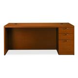 "HON Valido 11500 Series Rectangular Top Right Pedestal Desk - 29.5"" Height x 72"" Width x 36"" Depth - Single Pedestal on Right Side - Particleboard, Wood - Cherry Top"