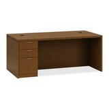 "HON Valido 11500 Series Rectangular Top Left Pedestal Desk - 29.5"" Height x 72"" Width x 36"" Depth - Single Pedestal on Left Side - Particleboard, Wood - Cherry Top"