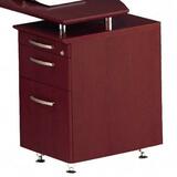 "Mayline Napoli Pencil/Box/File Pedestal - 28"" Height x 15"" Width x 24"" Depth - 3 Drawer - Wood - Mahogany Top"