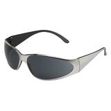 ERB Boas Ultra-Cool Protective Eyewear - Polycarbonate Lens - 1 Each - Smoke, Silver