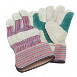 Acme Suede Leather Palm Work Gloves - Large Size - Safety Cuff - Leather - 1 Pair - Pearl Gray