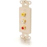 Cables To Go 3 Socket Solder-Style Decorative Gold Multimedia Insert - 03954