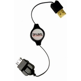 Cables Unlimited Ziplinq Retractable BlackBerry Charge and Synch Cable