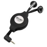 Cables Unlimited Ziplinq Retractable 2.5mm Black Earbuds