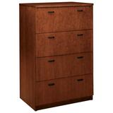 "HON Park Avenue Veneer Later File - 56.18"" Height x 36.18"" Width x 24"" Depth - Veneer - 4 x File Drawer(s) - Henna Cherry"