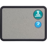 "Quartet Contoured Granite Bulletin Board - 18"" x 24"" - Foamboard Surface - Graphite Gray"
