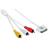 cables to go audio/video cable for ipod - 3 x rca male - 1 x   proprietary - 4ft - white  cables to go 1010140697 35509 connector cables c2g-35509 0757120355090 52040k 203325905 1776288 k80996 35509