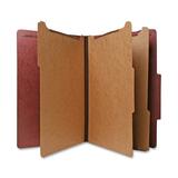 Nature Saver Recycled Classification Folder - Legal - 8.5" x 14" - 3 Divider - 2" Capacity - 15 / Box - Red