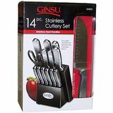 douglasquikut ginsu 14-piece stainless traditional block set - 14 piece(s) - stainless steel  douglas quikut 1010480795 04825 cutlery 04825 04825